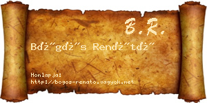 Bögös Renátó névjegykártya